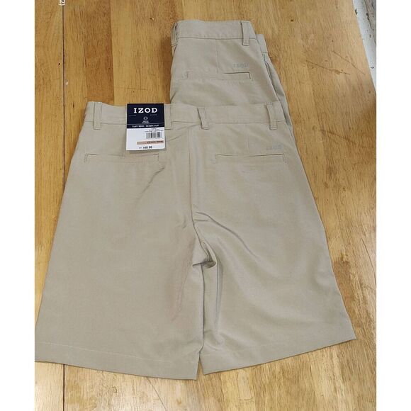 Lot of 2 Izod boy's flat front shorts size 12 New light khaki color - Picture 6 of 6